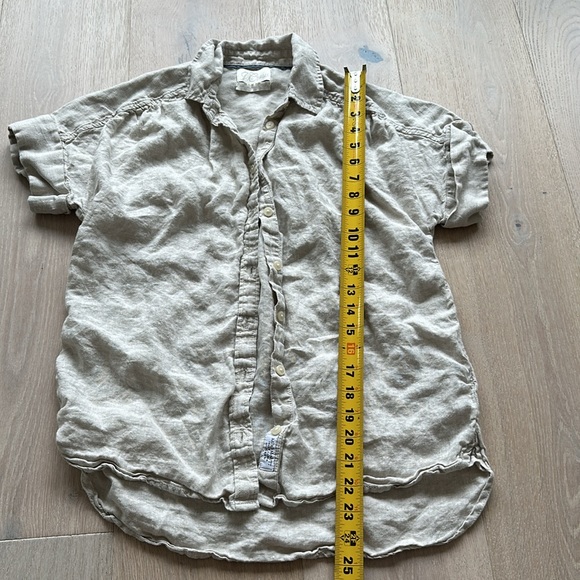 J crew women’s Baird mcnutt Irish linen 100% linen button down beige shirt - Picture 4 of 6